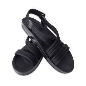 Aerothotic Slingback Sandals Women 39 (8/8.5) Black Strappy Orthopedic Comfort